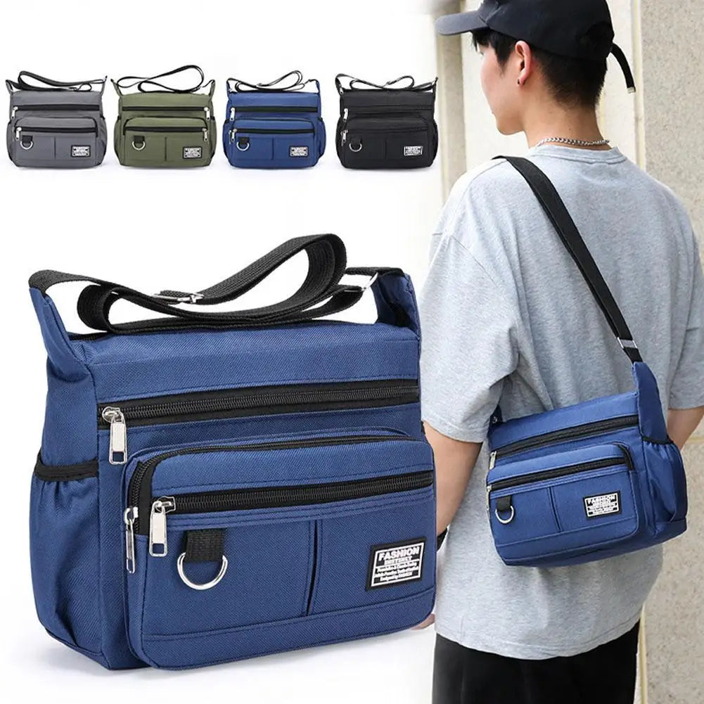Mens Crossbody Bag Single Shoulder Bags Big Capacity Multi-Pockets Storage Bag Fashion Handbag Business Crossbody Bags