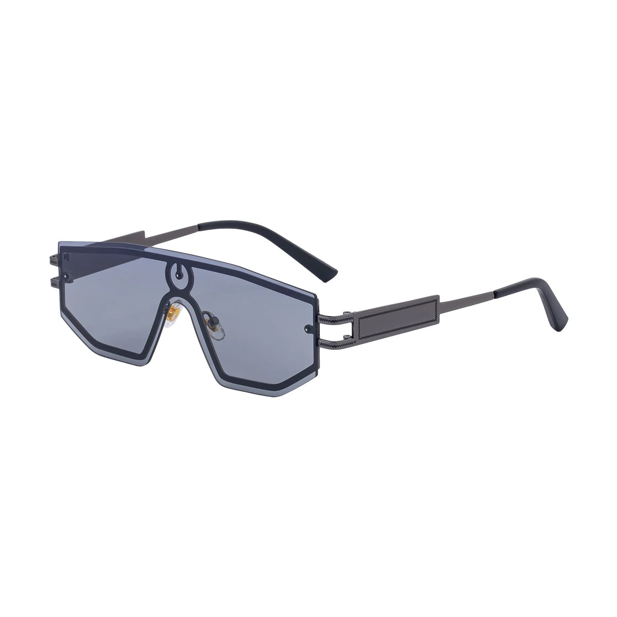 Premium Luxury Design One-piece Punk Sunglasses Men Women 2026 Fashion Metal Anti-reflective Outdoor Sun Shades Gafas UV400