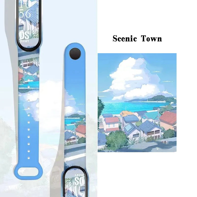 Wristband Bracelet Watchband 4 3 For Mi Band10 9 8 Bracelet Millet Strap Band MiBand 7 6 5 Smart Wriststrap Printing Accessories