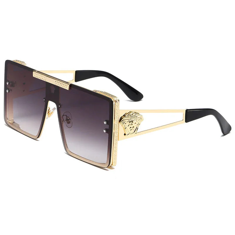 New Stylish Sunglasses with Oversized Frames, Trendy Metal Design, Perfect for Fashion Shows and Cool Street Style