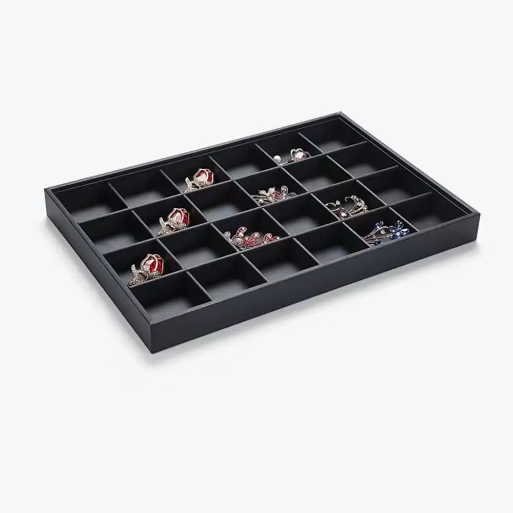 Stackable Jewelry Display Tray Multi Compartments Flat Bottom Bracelets Storage Organizer Wear-resistant Waterproof