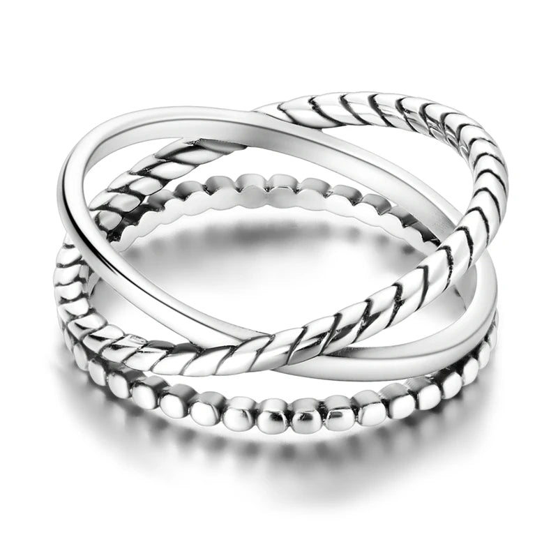 Original 925 Sterling Silver Rings Stackable Infinite Silver Zircon Ring For Women Wedding Anniversary Birthday Jewelry Gift Hot