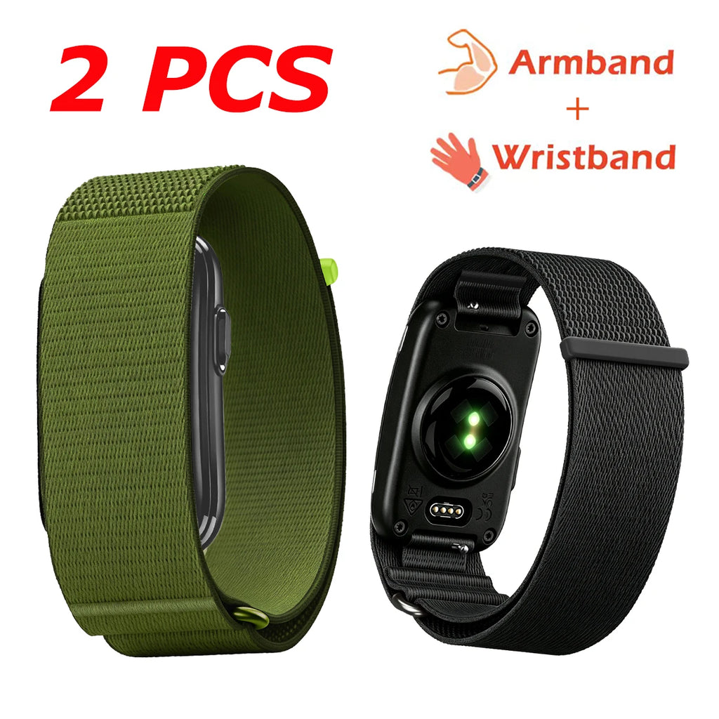 For Garmin CIRQA Smart Band Bicep Armband Sport Fitness Tracker Nylon Woven Breathable Watch Band Adjustable Wrist Loop Strap