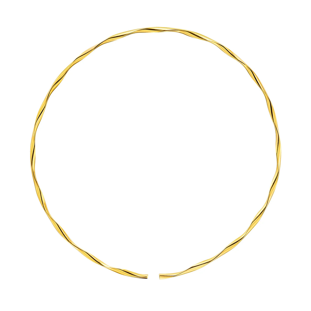 Minimalist Torques Necklace for Women,Reszie Twist Cuffs Neck Jewelry, Stainless Steel Gold Plated Choker Female Anti-allergic