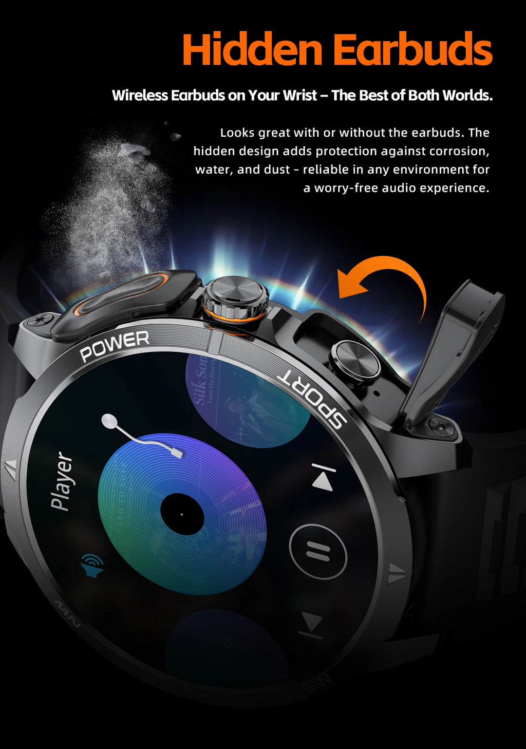 2026 2 In 1 TWS Headset Smart Watch 1.43" Earphones Music Smartwatch Women Men Sport Fitness Heart Rate Health Tracker Watches