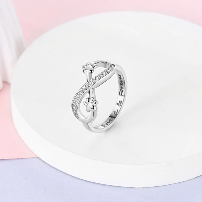 New Original 925 Sterling Silver Rings Stackable Infinite Silver Zircon Ring For Women Wedding Anniversary Birthday Jewelry Gift