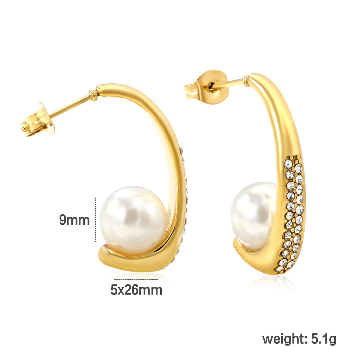 LUXUSTEEL Fashionable Drop Earring for Women Stainless Steel Golden Elegant Hoop Earrings Geometric Jewelry Party Gifts