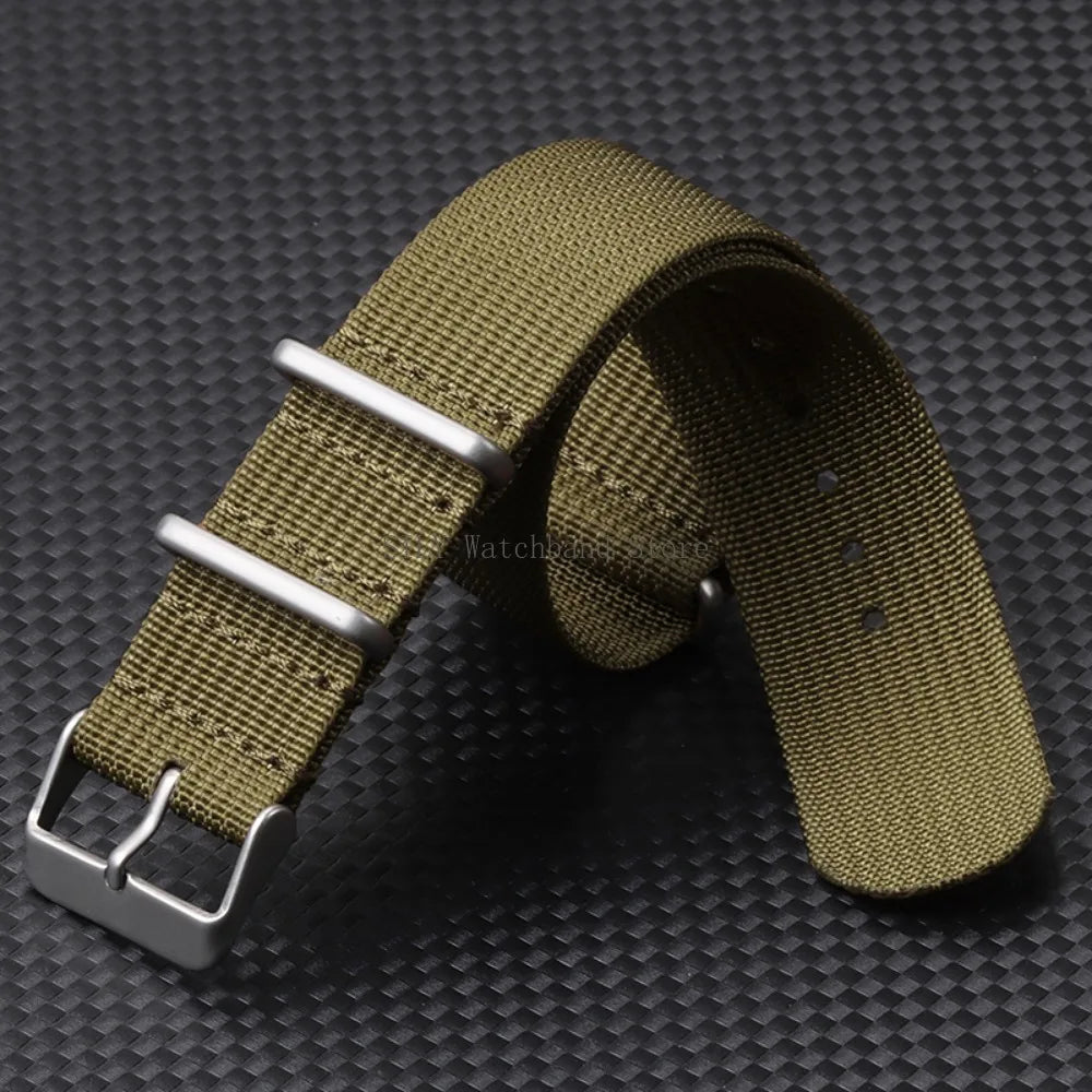 Military Nylon Smartwatch Band 18mm 20mm 22mm Universal Men Women Canvas Strap Fabric Army Replacement Wristbelt Sport Bracelets