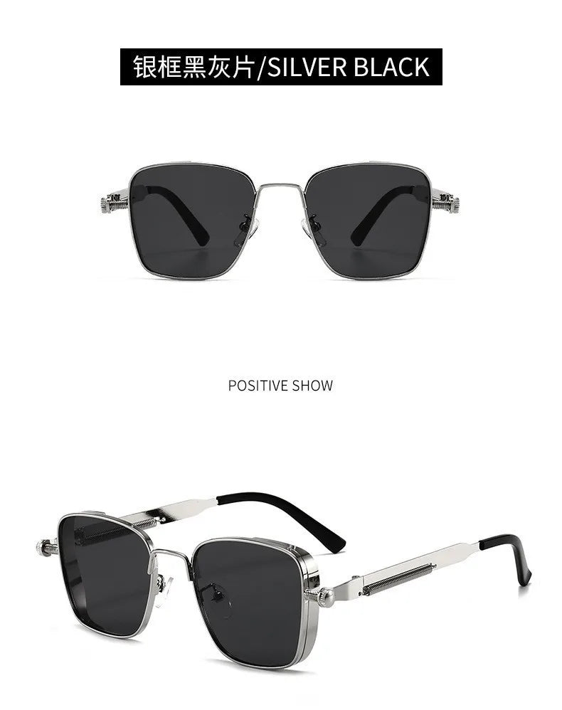 2025 Polarized Sunglasses Men High End Handsome Driving Special Anti UV High Quality Metal Punk Fashion Trends Sunglasses