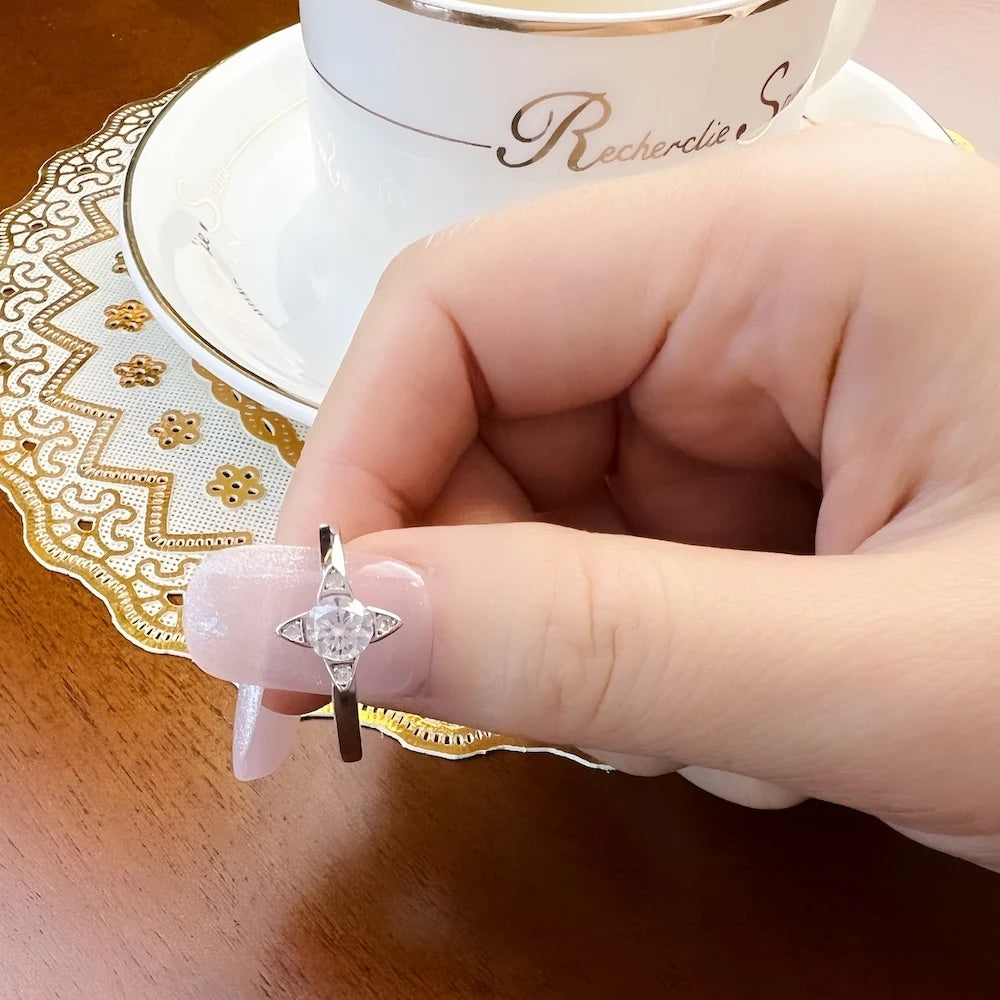 Ring Star Stackable Europe Style Fine Jewerly For Women Brand New Trendy Gift In 925 Sterling Silver