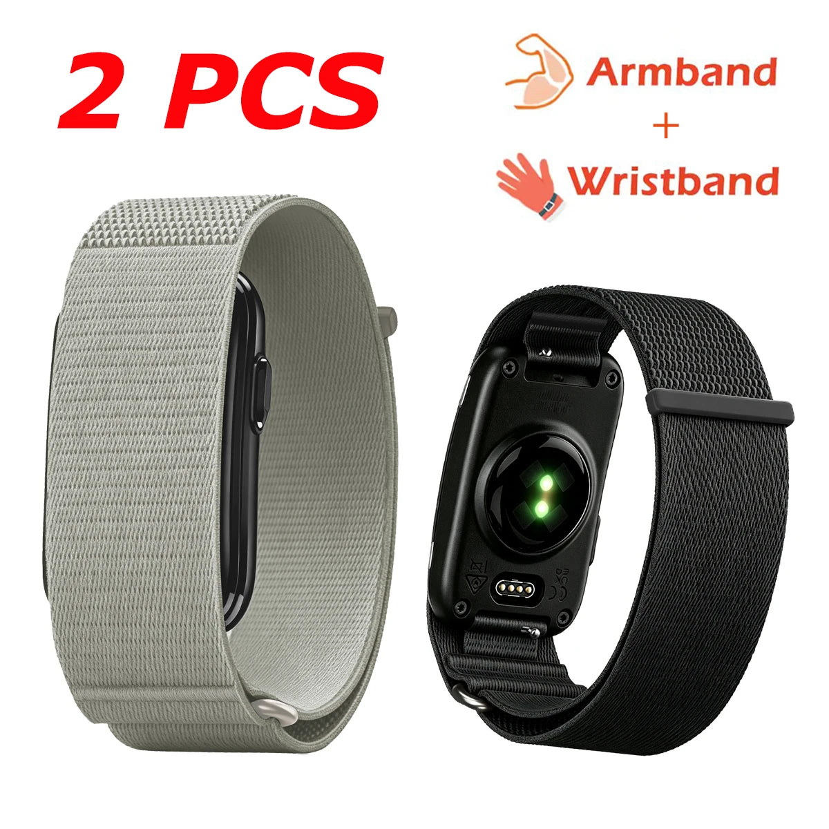 For Garmin CIRQA Smart Band Bicep Armband Sport Fitness Tracker Nylon Woven Breathable Watch Band Adjustable Wrist Loop Strap