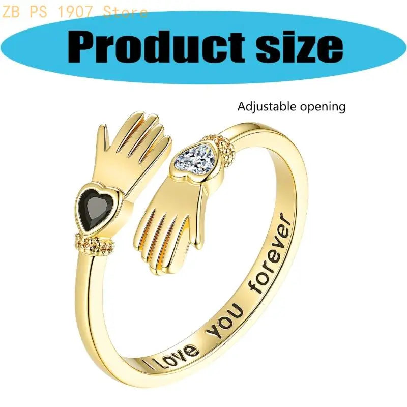 Charm Stackable Statement Rings With Hand Holding Detailing 55KA