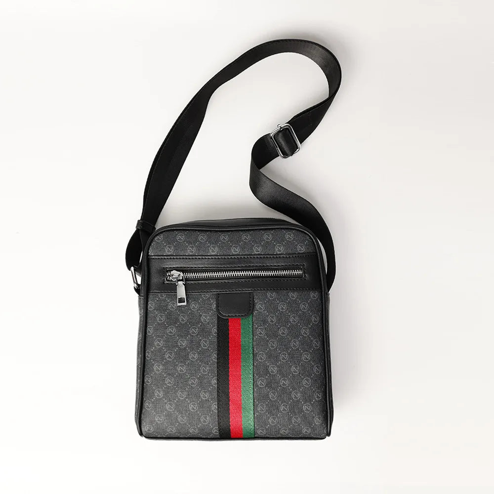 Square Crossbody Bag Men Luxury Design Men's Crossbody Bags Fashion Plaid Letter Printed Shoulder Bag Male Sling Messenger Bag