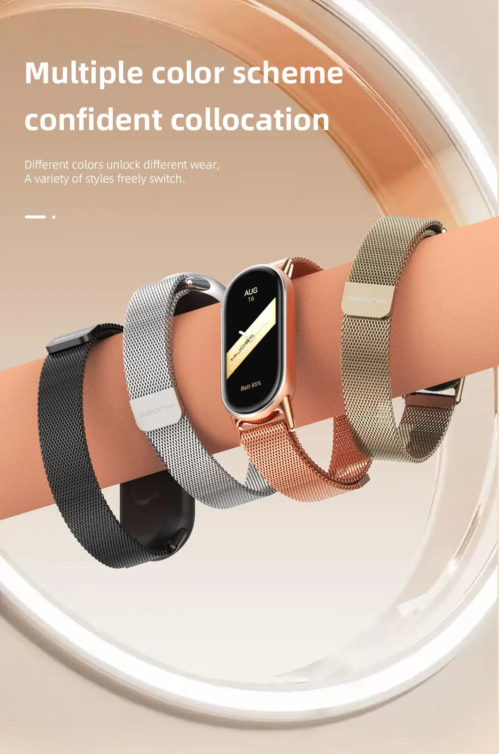 Mi Band 10 9 8 Strap Metal Smart Bracelet Milanese Girls Women Small Wrist Band For Xiaomi Mi Band 8 9 Smart Watch