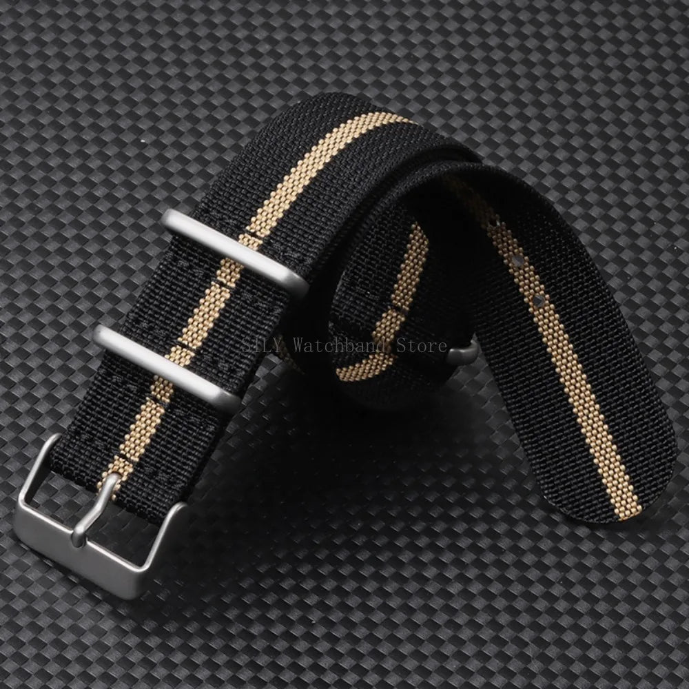 Military Nylon Smartwatch Band 18mm 20mm 22mm Universal Men Women Canvas Strap Fabric Army Replacement Wristbelt Sport Bracelets