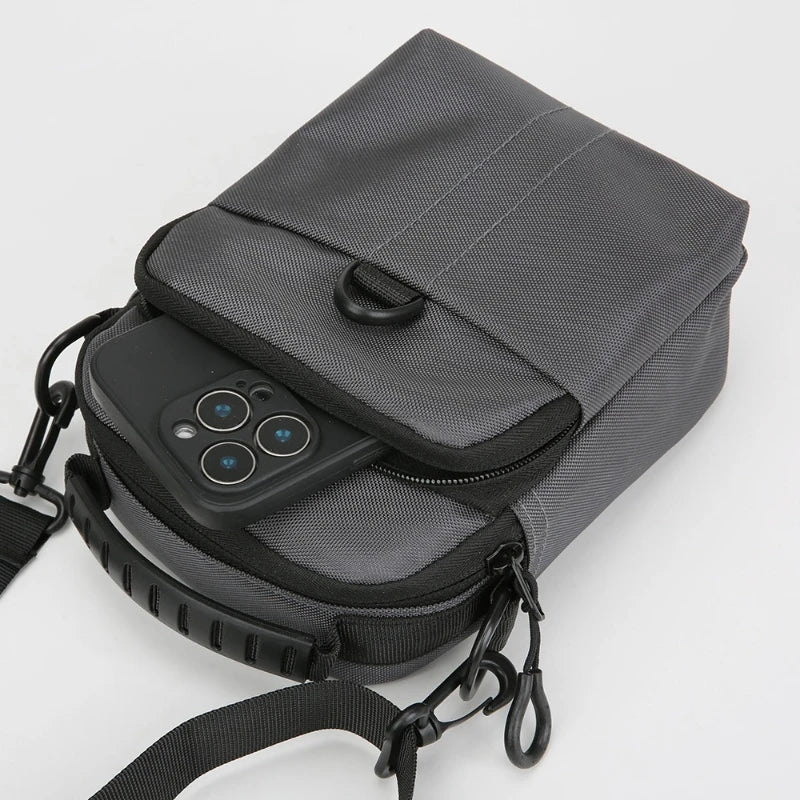 Men's Crossbody Bag Multi-Pocket Oxford Sling Shoulder Pouch Compact Travel Daily Commute Organizer for Phone Essentials