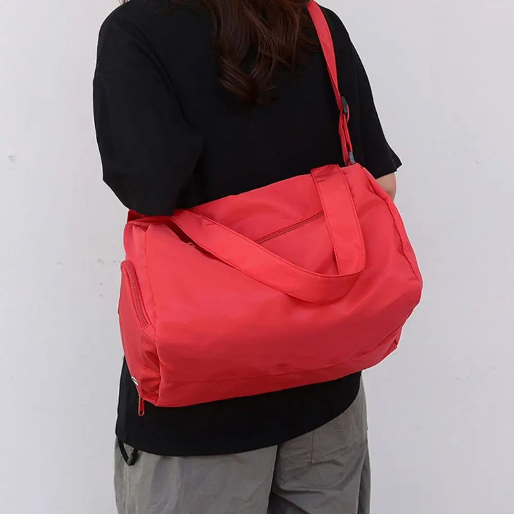 Fashionable Solid Color Crossbody Tote Bags Canvas Large Capacity Sports Shoulder Bag Niche Design Casual Gym Fitness Bag Girls