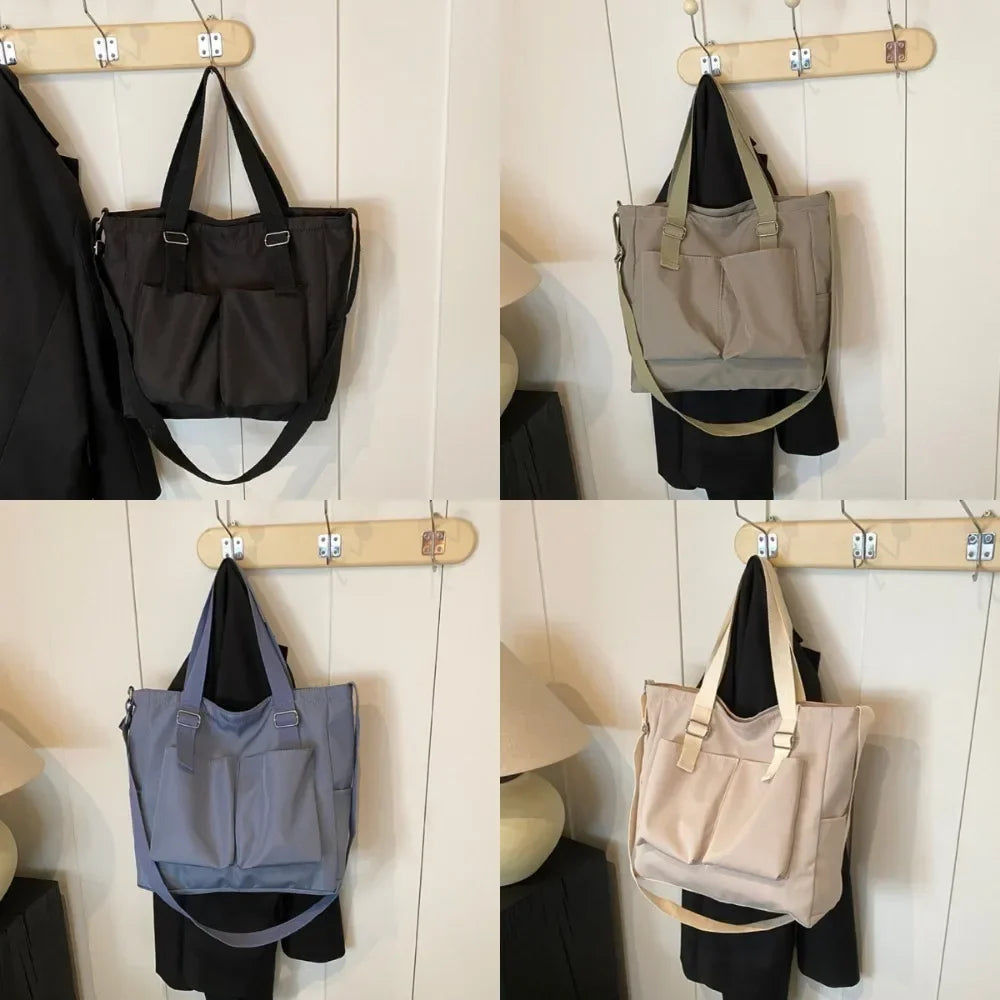 Summer Casual Women's Crossbody Bag Artistic Solid Color Student Shoulder Bag Large Capacity Simple Bag