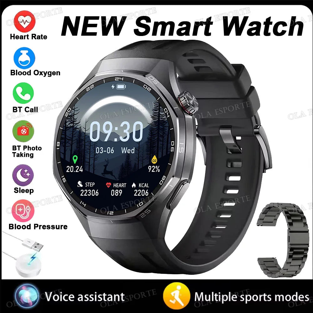 Business Smart Watch for Men HD Display Bluetooth Calling Fitness Tracker Heart Rate Sleep Monitor Stylish Wrist Watch 2026 ht22