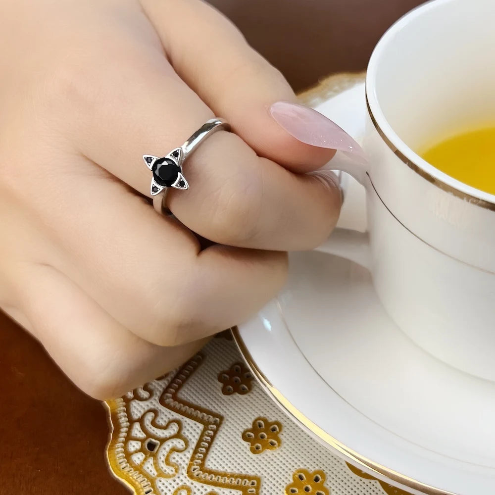 Ring Star Stackable Europe Style Fine Jewerly For Women Brand New Trendy Gift In 925 Sterling Silver