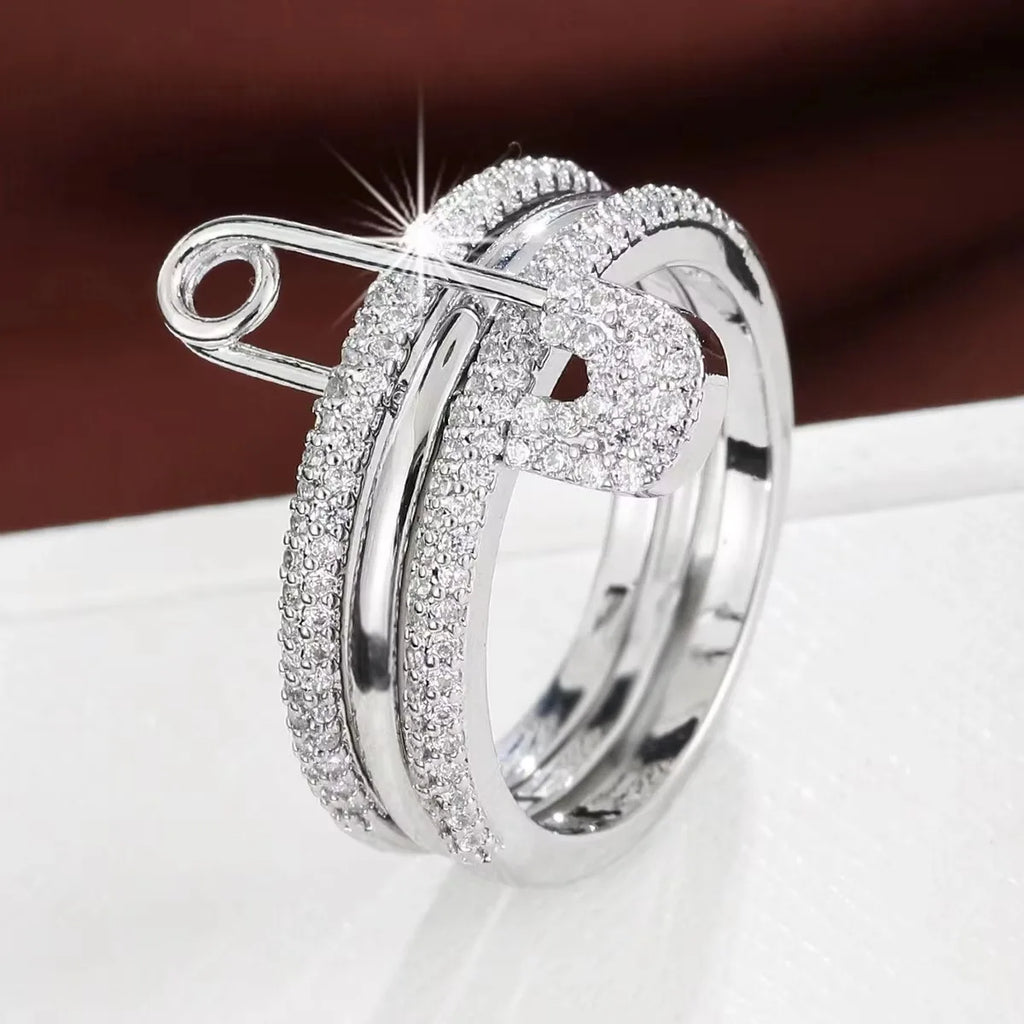 Stacked Rings Fashion Trend Street Style Gift For Friends, Birthday Party Surprise Zircon Ring Jewelry Gifts