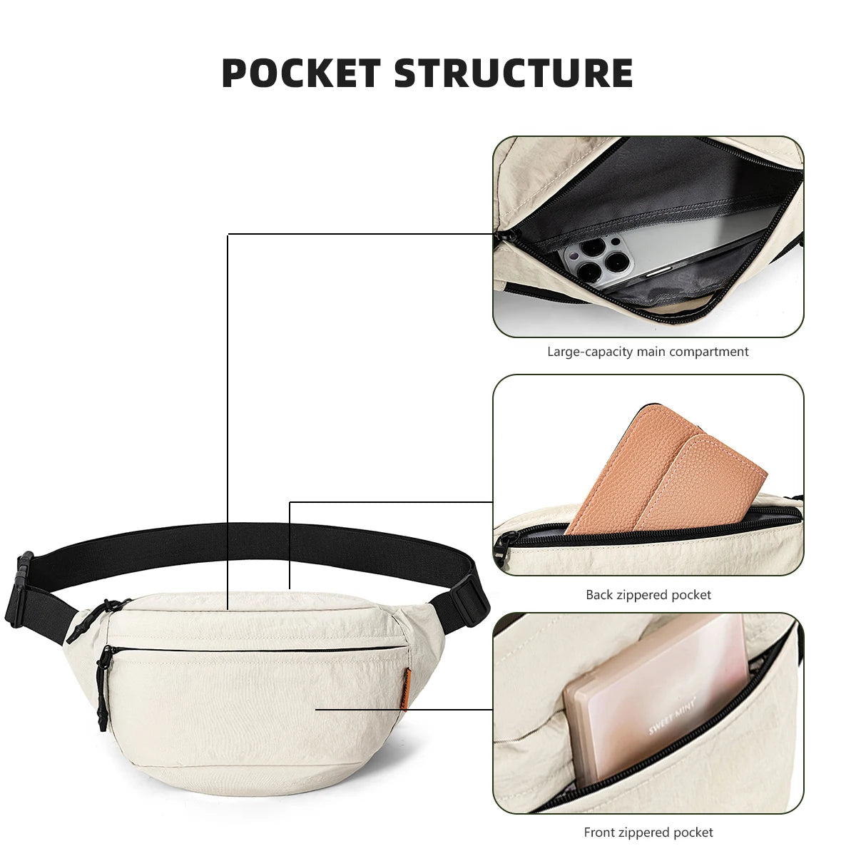 2026 Crossbody Bag for Men and Women, Casual Multifunctional Waist Bag, Autumn Large-Capacity Sports Outdoor Commuting Shoulder Bag for Hiking