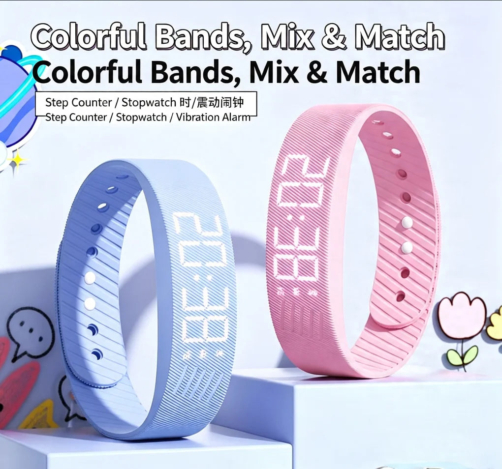 New Smart Watches Pedometer Fitness Bracelet for Men and Women Step-Counting Multi-Movement Mode Fashion Electronic Wristband Si