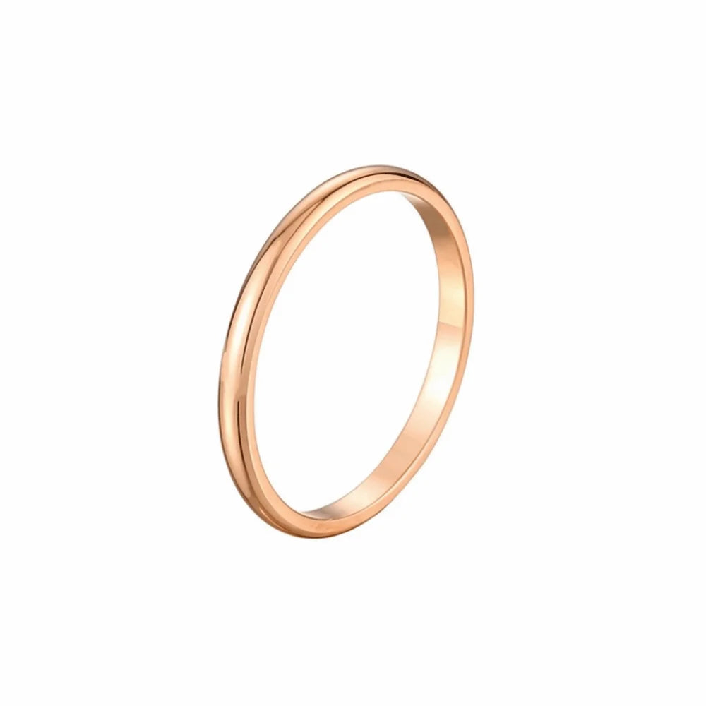 Durable Stackable Plain Band Rings 2MM Twist Design Thin Rings Minimalist Style Smooth Titanium Steel Rings Party Jewelry
