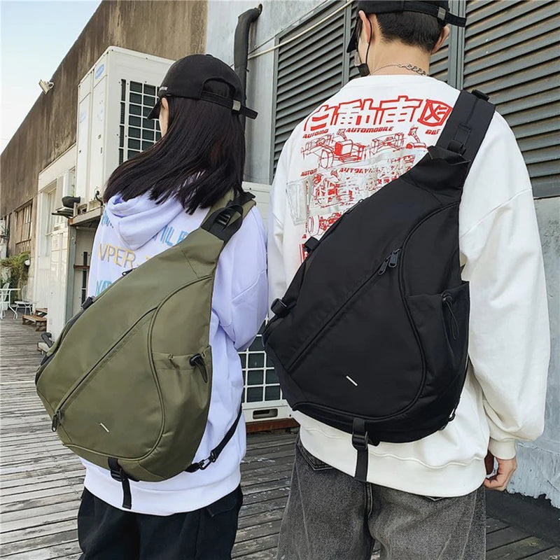 Large Capacity Crossbody Bags for Women Unisex Solid Color Chest Packs High Quality Nylon Shoulder Bag Travel Storage Backpacks