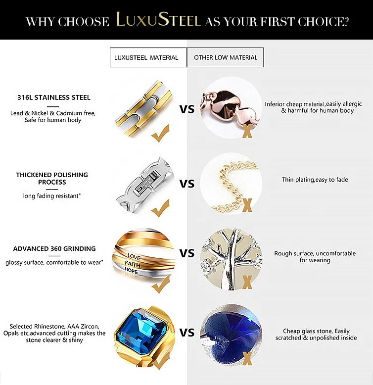 LUXUSTEEL Fashionable Drop Earring for Women Stainless Steel Golden Elegant Hoop Earrings Geometric Jewelry Party Gifts