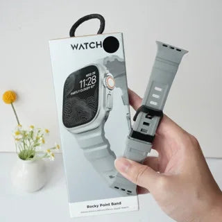 Luxury Silicone Band for iWatch 46mm Series 10 Ultra2 49mm 45mm Breathable Sport Strap for 44mm 42mm Series 9 8 7 6 5 4 3 2 1 SE