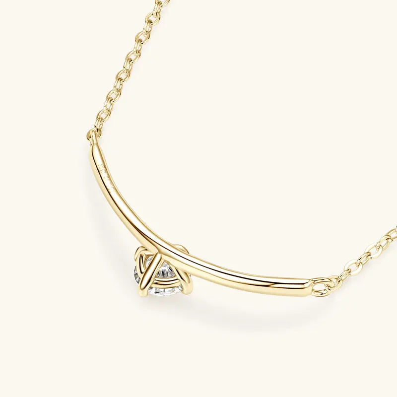 Lnngy Minimalist Choker Necklace For Women 925 Sterling Silver 5mm 0.5ct Moissanite Pendant Necklace Delicate Daily Jewelry Gift