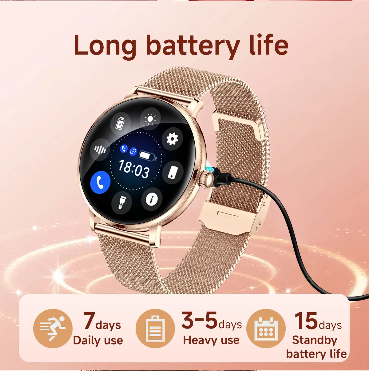 2026 Model of Military-Grade Stylish Smartwatch, 1.19-Inch AMOLED Screen, Heart Rate and Blood Oxygen Monitoring, Bluetooth Call