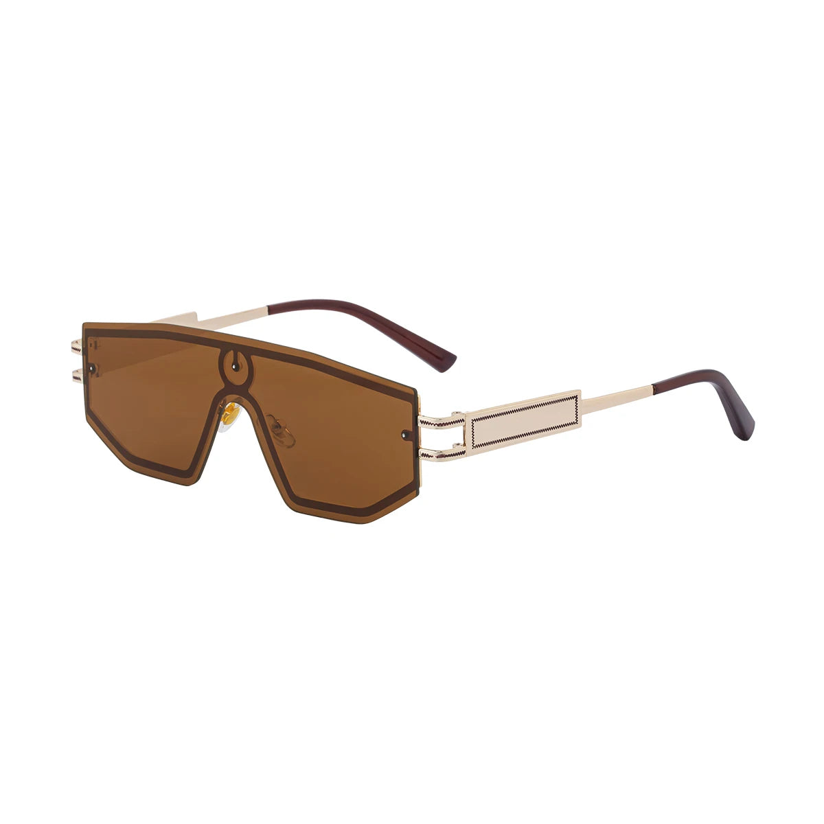 Premium Luxury Design One-piece Punk Sunglasses Men Women 2026 Fashion Metal Anti-reflective Outdoor Sun Shades Gafas UV400