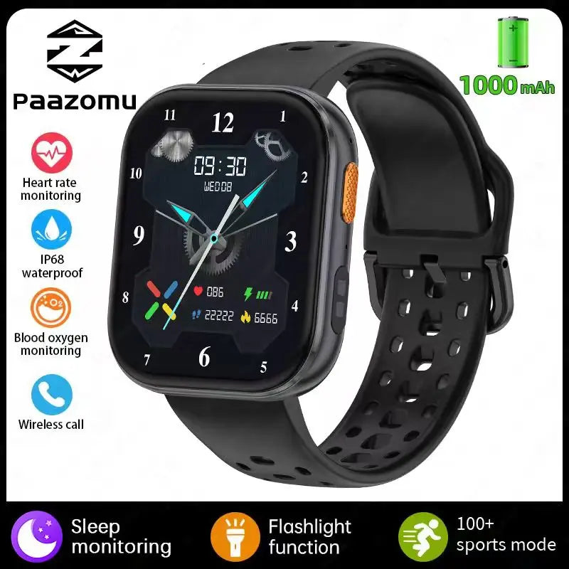 2026 new outdoor sports smartwatch,2.04 high-definition large screen,1000mAh large battery, ultra long battery life,holiday gift