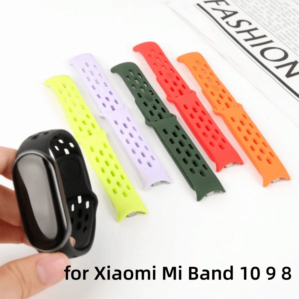 Soft TPU Strap Replacement Accessories Smart Watch Band Breathable Sport Bracelet Wristband Belt for Xiaomi Mi Band 10 9 8