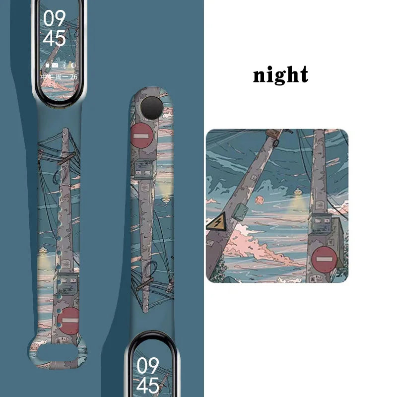Wristband Bracelet Watchband 4 3 For Mi Band10 9 8 Bracelet Millet Strap Band MiBand 7 6 5 Smart Wriststrap Printing Accessories
