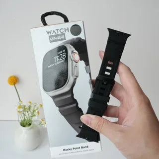 Luxury Silicone Band for iWatch 46mm Series 10 Ultra2 49mm 45mm Breathable Sport Strap for 44mm 42mm Series 9 8 7 6 5 4 3 2 1 SE
