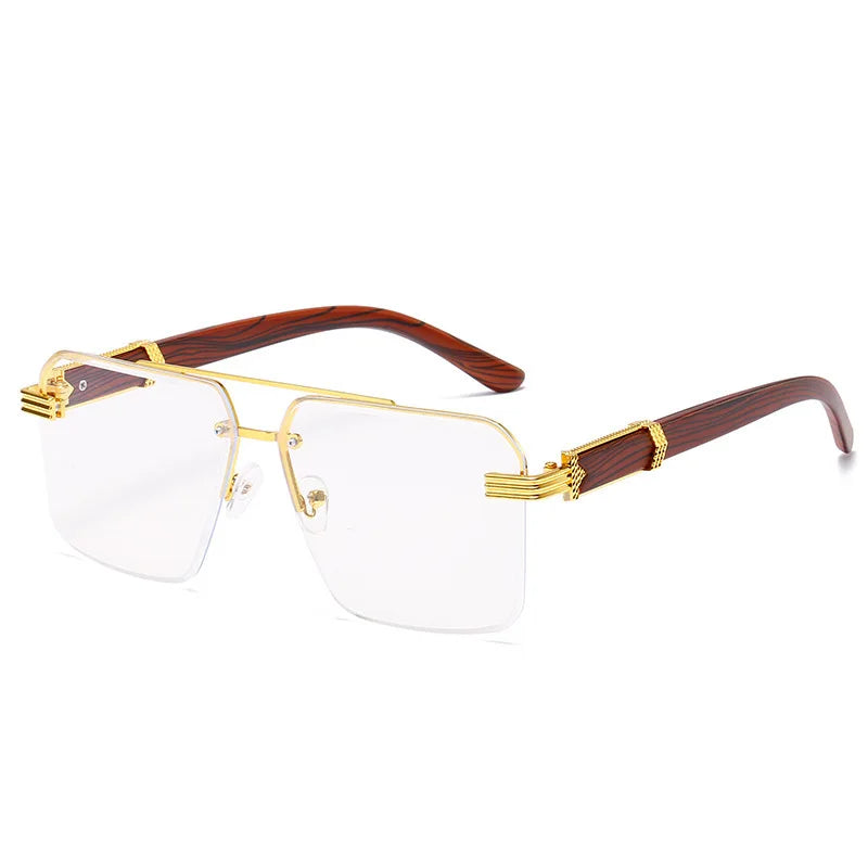 A Pair of Textured Double-Bridge Trendy Fashion Sunglasses, Suitable for Streetwear, Parties, Music Festivals, Gifting and Vacat
