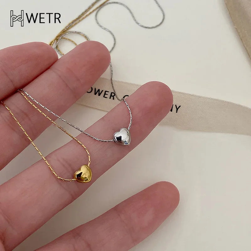 Minimalist Clavicle Necklaces For Women Tiny Heart LOVE Necklaces Dainty Fashion Jewelry