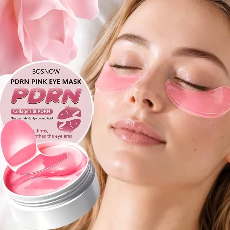 60 Pieces of Pn Pink Eye Patches/Eye Pads, Under-Eye Patches - Deeply Moisturizing, for a Refined Appearance, with a Powerful Hydrating and Cooling Experience, Gel Eye Patches Improve the Skin Around the Eyes, Suitable for Al
