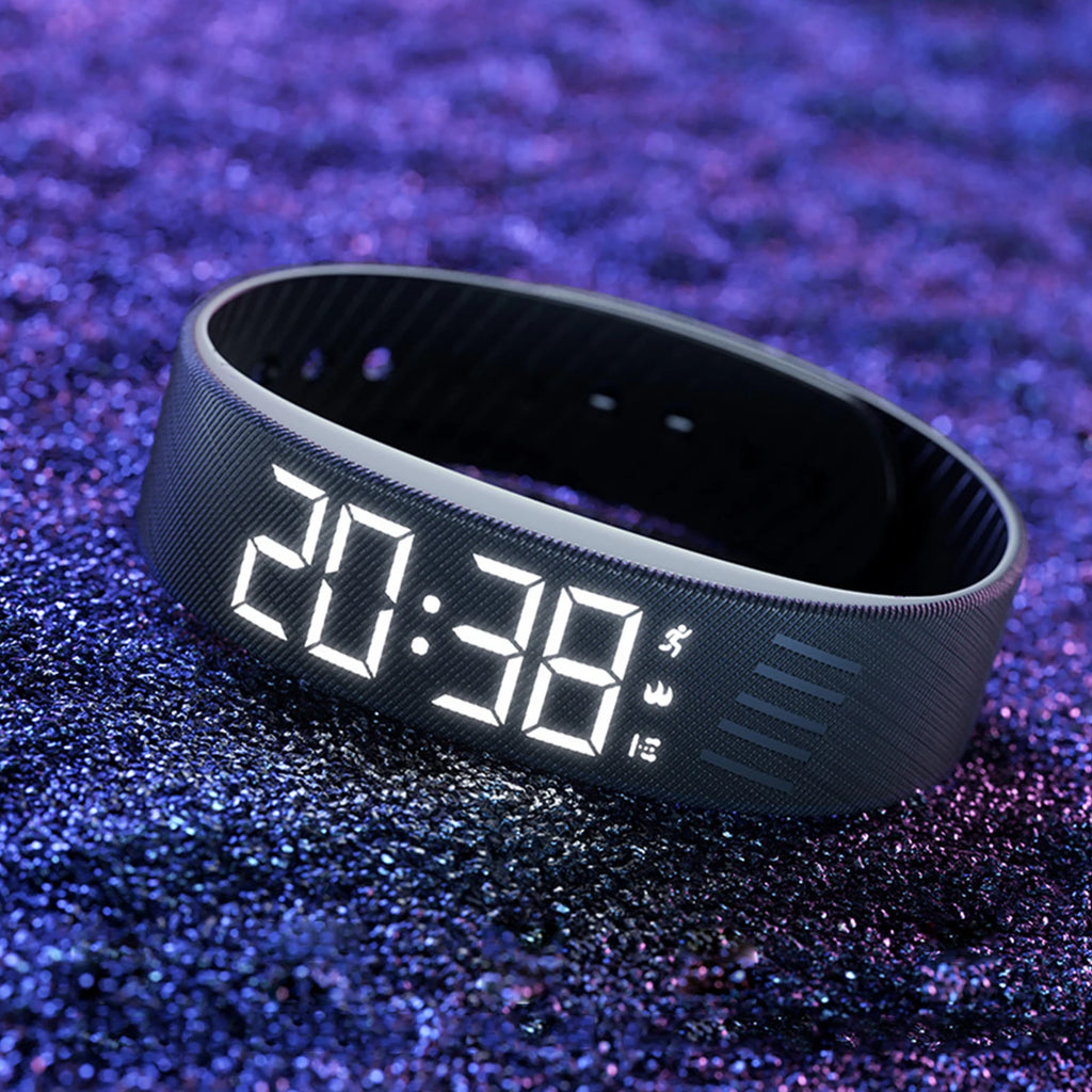  Smart Bracelet Vibrating Alarm Wristband W/Step Counter Pedometer Silent Vibration Alarm Watch Unique for Deepsleepers Elderly