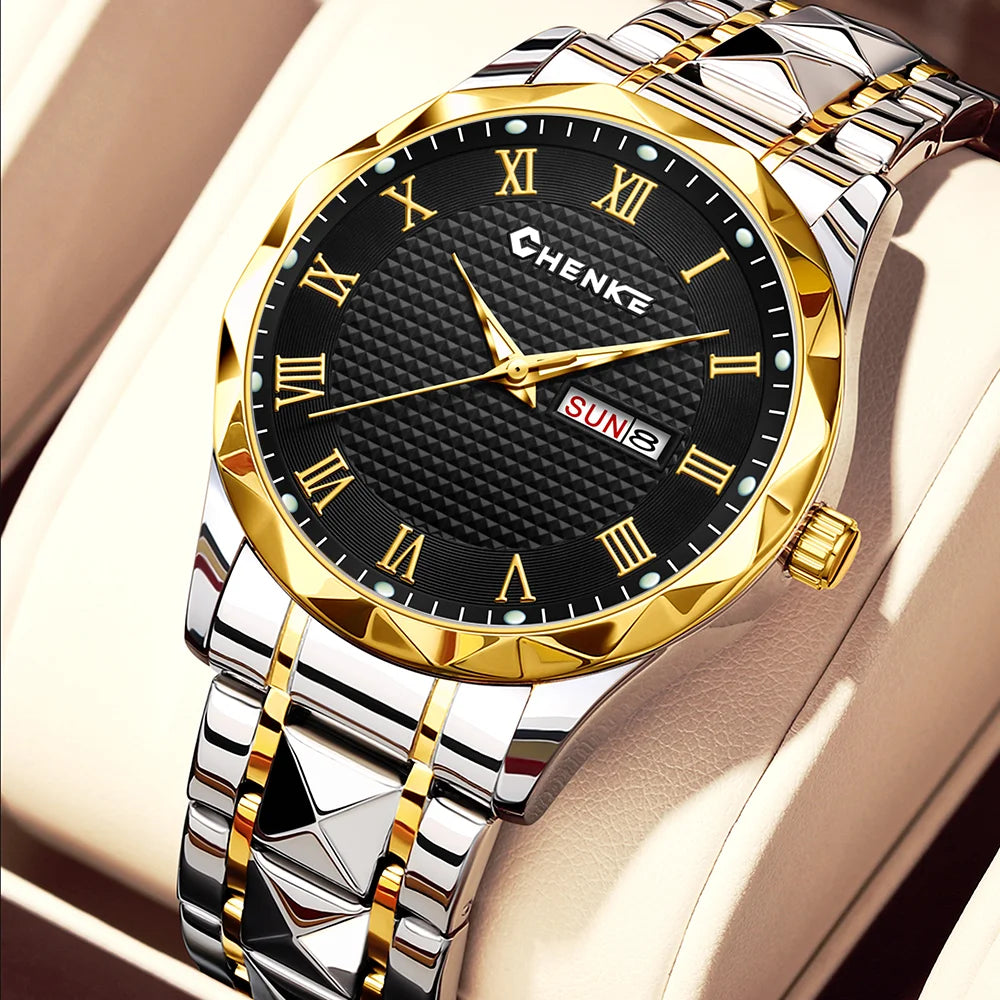 YaLaLuSi Stylish Men’s Bracelet Watch Casual Business and Elegant with Calendar and Clock – Perfect as a Gift