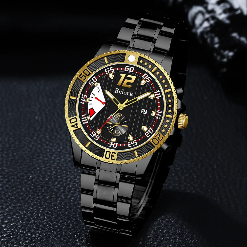 1Pc Men's Fashionable and Stylish Stainless Steel Watch Band, Popular Quartz Watch for Daily Wear, Parties, Valentine's Day, Easter, Christmas, New Year's Day, Halloween, Ramadan, a Gift for Friends and Family