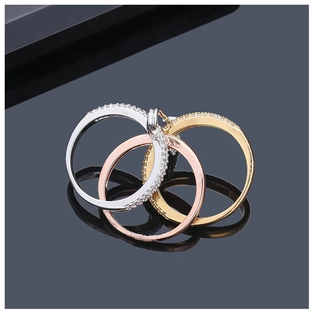 Stacked Rings Fashion Trend Street Style Gift For Friends, Birthday Party Surprise Zircon Ring Jewelry Gifts