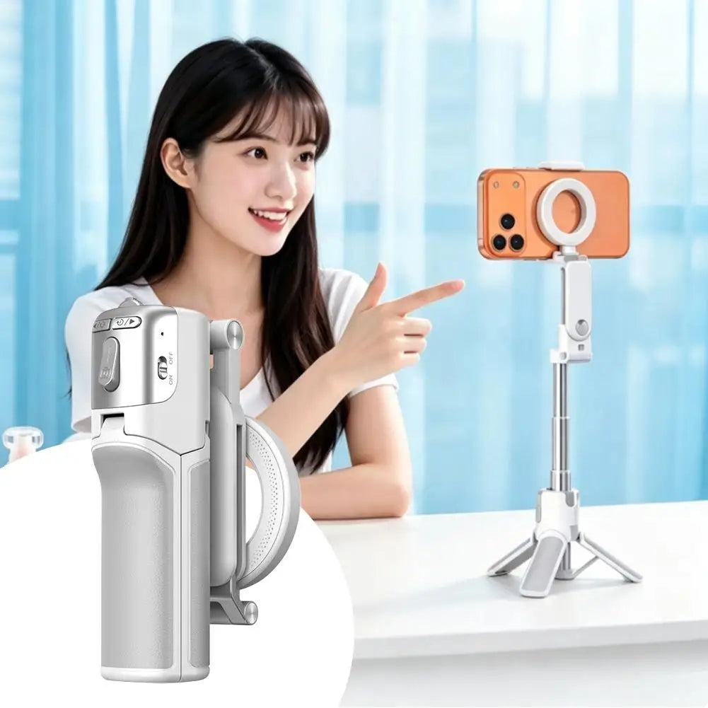 Z3 Magnetic Selfie Stick Tripod with Zoom Remote Double Sided Magnetic Phone Stand Mini Desktop Holder for Vlog Photography