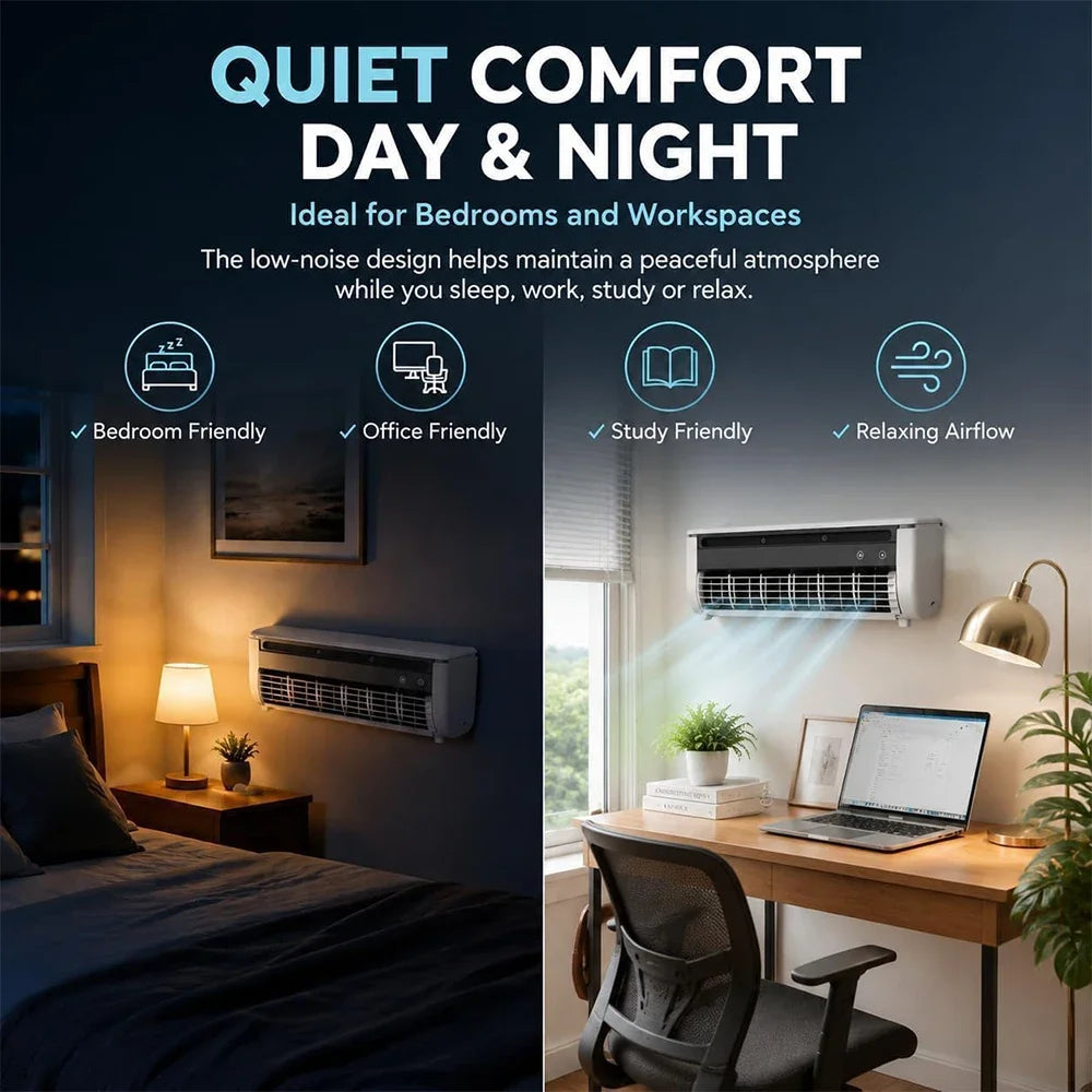 Mini Portable Wall Mount Air Conditioner with Core Cooling & Ice Mist,No-Drill Small Cooling Fan with Remote Control Home Office
