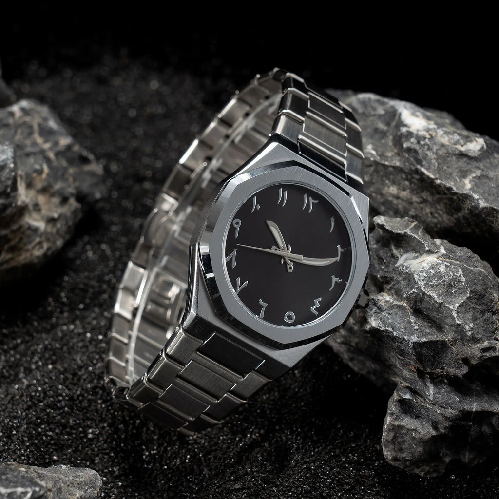 Fashion Luxury Casual Watch For Men Arabic Numeral Dial Stainless Steel Band Waterproof Men's Wristwatch