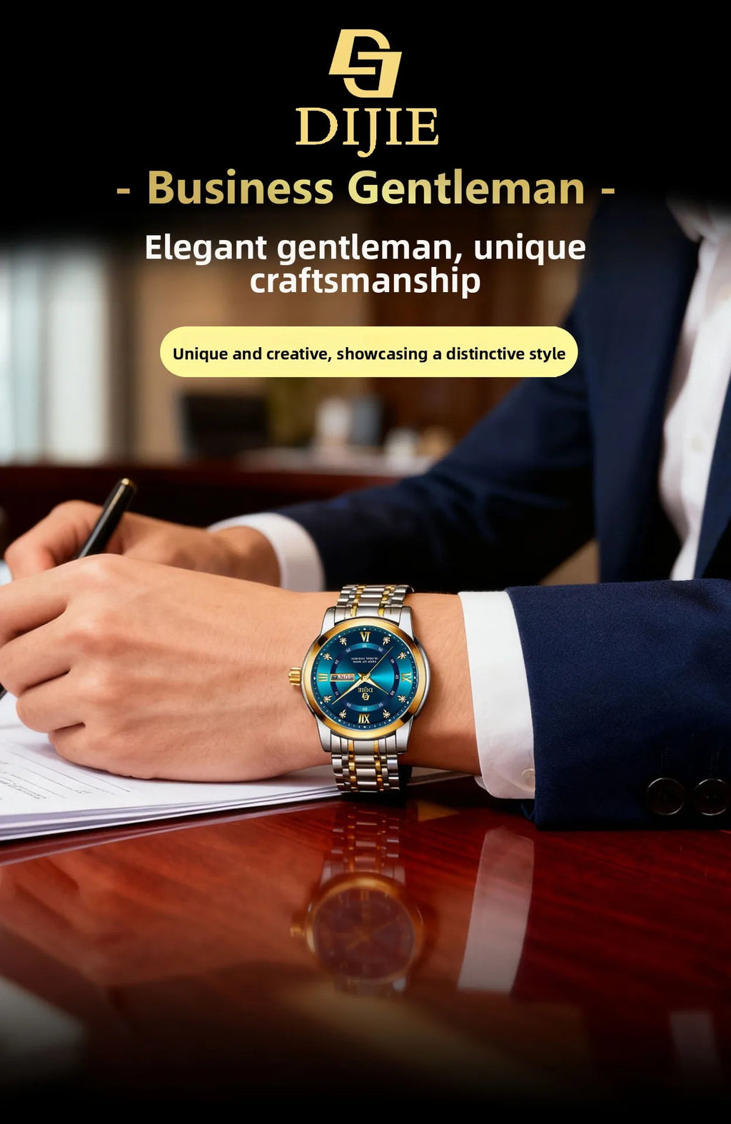 Trendy steel-band men's watch, exuding elegance, a popular casual and minimalist design, high-quality, versatile for business an