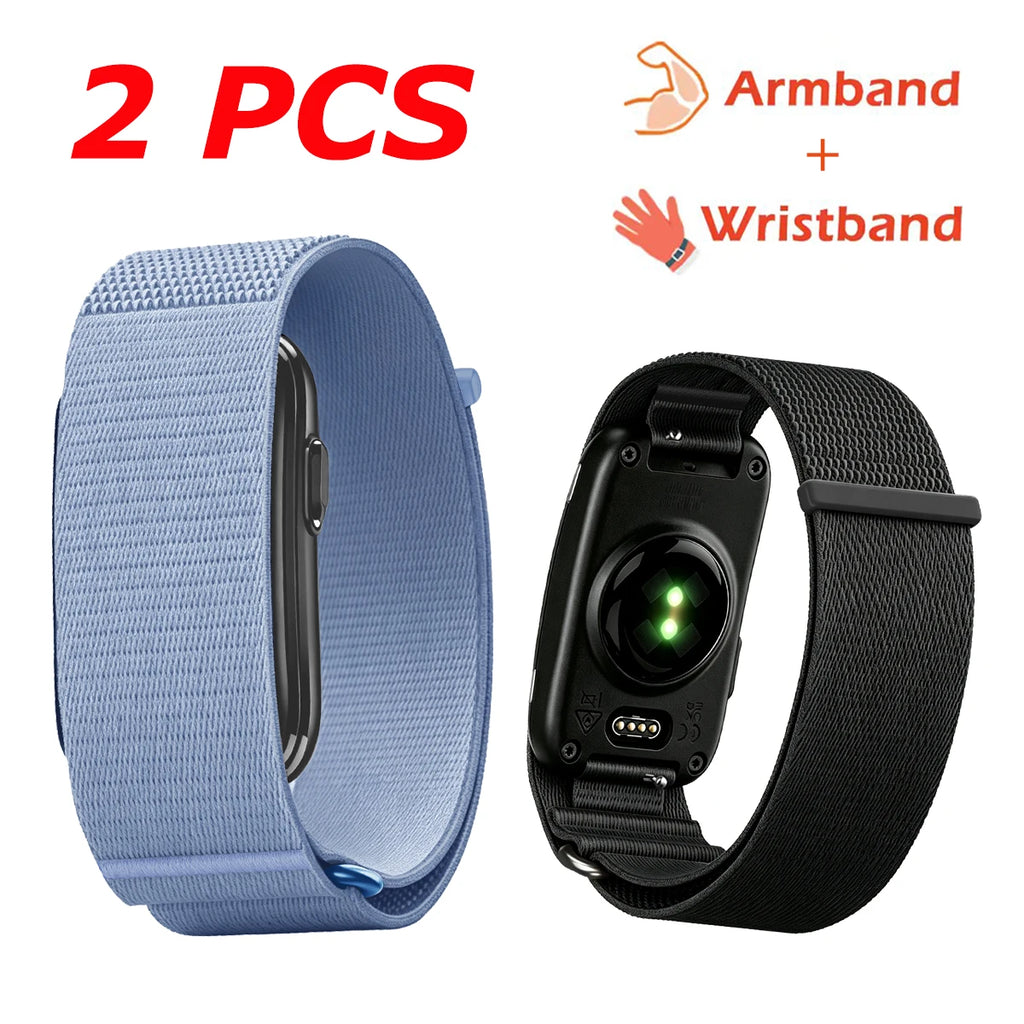 For Garmin CIRQA Smart Band Bicep Armband Sport Fitness Tracker Nylon Woven Breathable Watch Band Adjustable Wrist Loop Strap